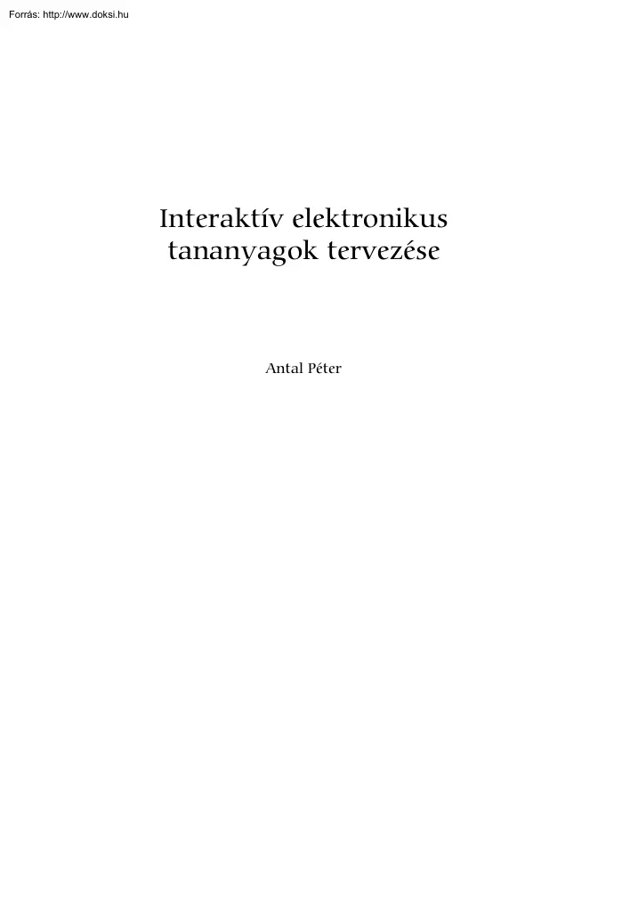 Antal-Tóth - Interaktív elektronikus tananyagok tervezése