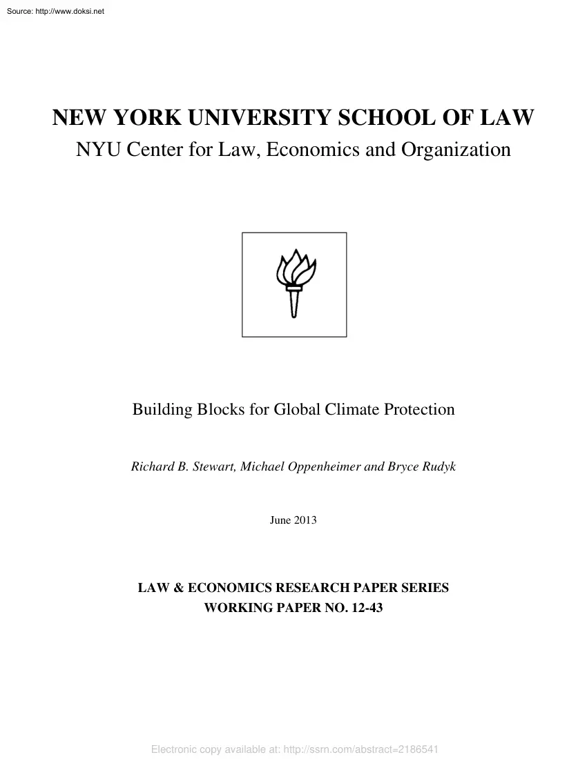 Building Blocks for Global Climate Protection
