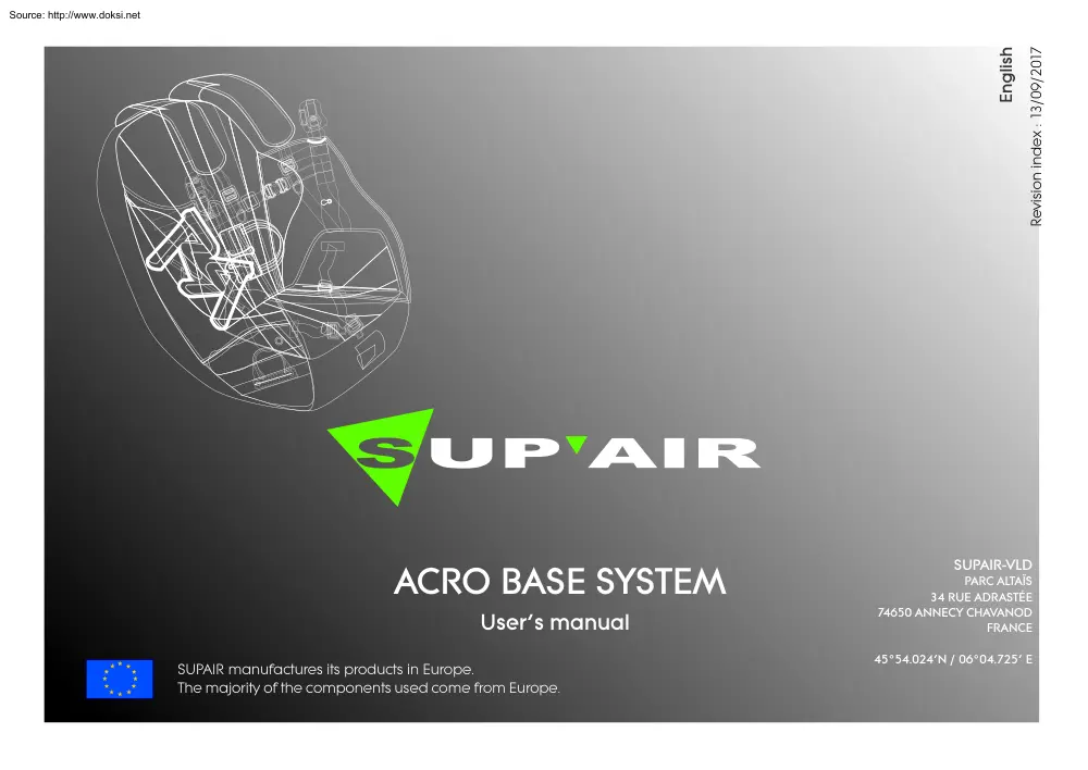 Sup Air, Acro Base System, User Manual