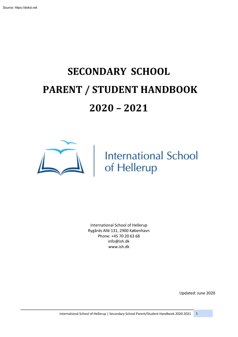 International School of Hellerup, Student Handbook