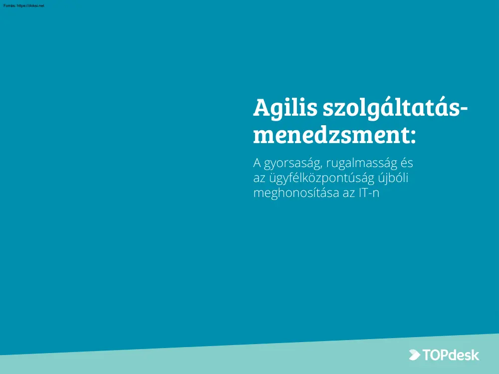 Agilis szolgáltatásmenedzsment, A gyorsaság, rugalmasság és az ügyfélközpontúság újbóli