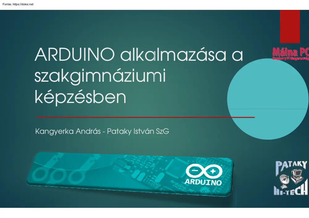 Kangyerka-Pataky - ARDUINO alkalmazása a szakgimnáziumi képzésben