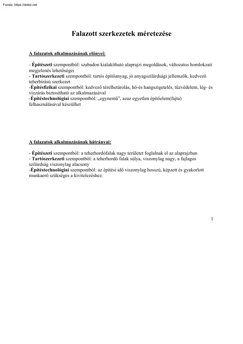 Falazott szerkezetek méretezése