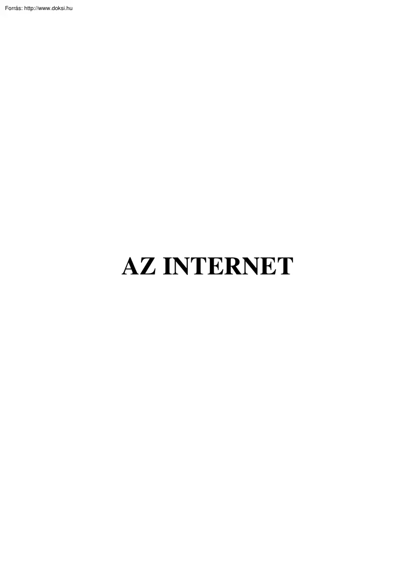 Veres József - Az Internet