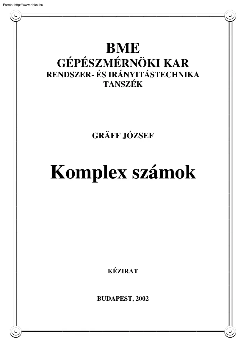 Gráff József - Komplex számok