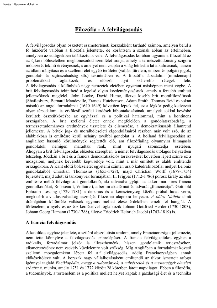 A felvilágosodás