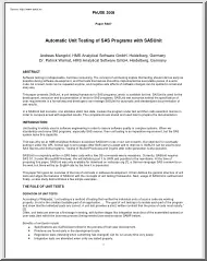 Andreas Mangold - Automatic unit testing of SAS programs with SASUnit