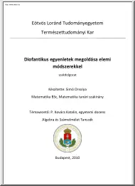 Simó Orsolya - Diofantikus egyenletek