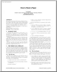 S. Keshav - How to Read a Paper