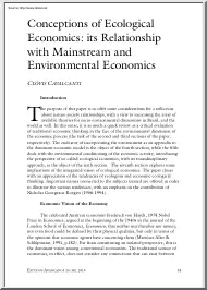 Clovis Cavalcanti - Conceptions of Ecological Economics, Its Relationship with Mainstream and Environmental Economics