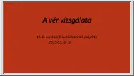 A vér vizsgálata