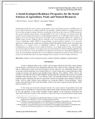 A Social-Ecological Resilience Perspective for the Social Sciences of Agriculture, Food, and Natural Resources