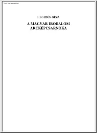 Hegedűs Géza - A magyar irodalom arcképcsarnoka