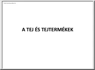 A tej és tejtermék