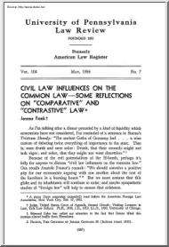 Civil Law Influences on the Common Law some Reflections on Comparative and Contrastive Law, University of Pennsylvania Law Review