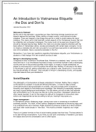 An Introduction to Vietnamese Etiquette, The Dos and Donts