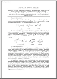 Aminosavak, peptidek, fehérjék