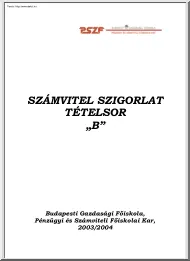 PSZF Számvitel szigorlati B tételek