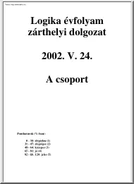 Logika zárthelyi dolgozat megoldással