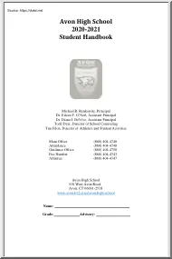 Avon High School, Student Handbook