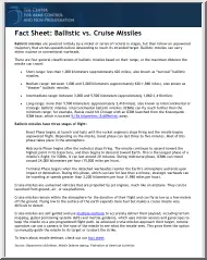 Fact Sheet Ballistic vs Cruise Missiles