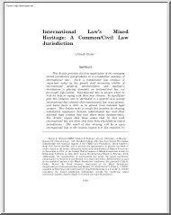 Colin B. Picker - International Laws Mixed Heritage, A Common Civil Law Jurisdiction