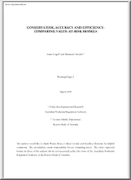 Engel-Gizycki - Conservatism, Accuracy and Efficiency, Comparing Value at Risk Models