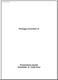 dr. Csáki Ilona - Pénzügyi ismeretek