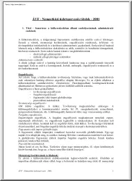 ÁVF - Nemzetközi üzletszervezés tételek, 2001