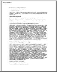 David Devore - Facts on genetic testing and screening