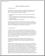Biology Studies in Slovenia