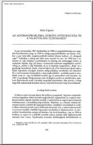 Alain Lipietz - Az adósságprobléma, Európa integrációja és a világválság új szakasza