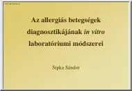 Az allergiás betegségek diagnosztikájának in vitro laboratóriumi módszerei