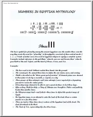 Numbers in Egyptian Mythology