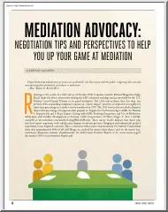 Mediation Advocacy, Negotiation Tips