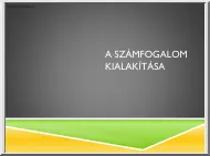 A számfogalom kialakítása