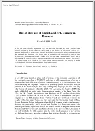 Elena Mestereaga - Out-of-class use of English and EFL learning in Romania