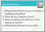 Food and eating, szókártyák