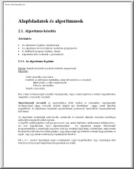 Alapfeladatok és algoritmusok