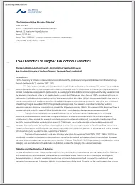 Keiding-Qvortrup - The Didactics of Higher Education Didactics