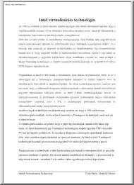 Csala-Sonkoly - Intel virtualizációs technológia