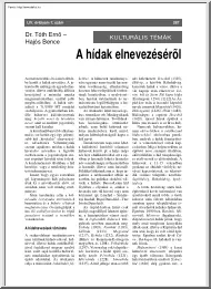 Dr. Tóth-Hajós - A hídak elnevezéséről