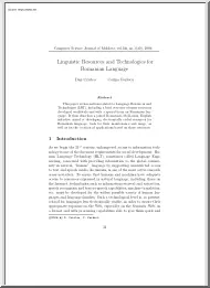 Forascu-Cristea - Linguistic Resources and Technologies for Romanian Language