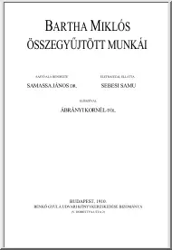 Bartha Miklós összegyűjtött munkái