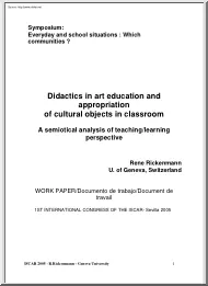 Rene Rickenmann - Didactics in Art Education and Appropriation of Cultural Objects in Classroom
