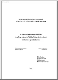 Dóri Balázs - Az Allianz Hungária Biztosító Rt. és a Nagybajom és Vidéke Takarékszövetkezet értékesítési együttműködése