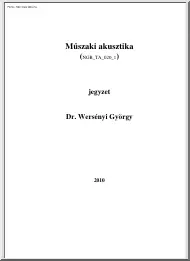 Dr. Wersényi György - Műszaki akusztika