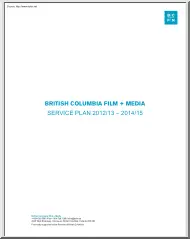 British Columbia Film and Media, Service Plan