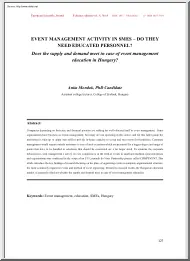 Anita Mondok - Event Management Activity in SMEs, Do They Need Educated Personnel