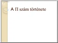 A Pí szám története